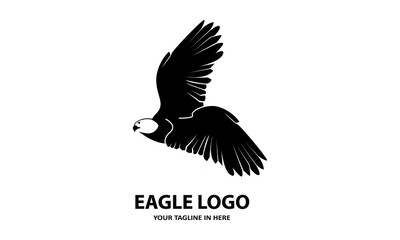 silhouette A simple eagle, suitable for business symbols or logos	