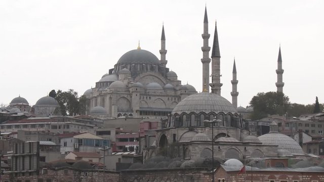 Nuriosmaniye mosque and crowded place in Eminonu, Turkey istanbul 2015