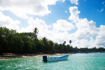 boat on a tropical beach