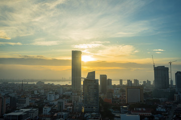 Fototapeta premium Piękny wschód słońca w mieście Georgetown, Penang w Malezji