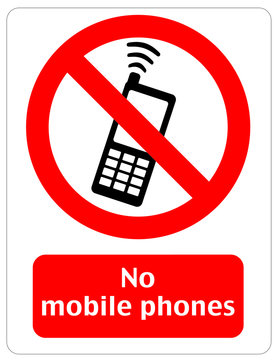 Sign forbidden to use cell phone smartphone eps 10