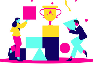 man and woman with shopping bags