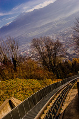 Naklejka na ściany i meble Following the rail, Taking you to the fascinating city, Innsbruck, Austria