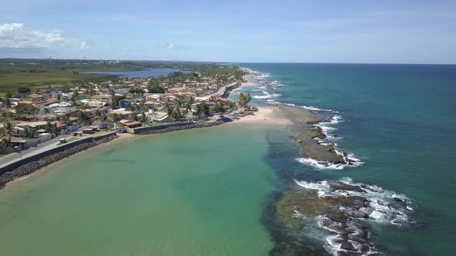Imagem A&eacute;rea da Praia de Jau&aacute;, Costa de Cama&ccedil;ari, Regi&atilde;o Metropolitana de Salvador, Bahia, Brasil