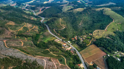 Road photographed in Vargem Alta, Espirito Santo. Southeast of Brazil. Atlantic Forest Biome. Picture made in 2018.