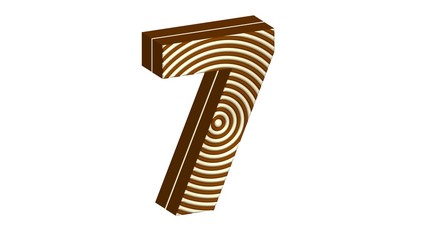 3D NUMBER MADE OF DARK AND WHITE CHOCOLATE : 7 SEVEN