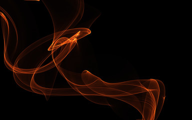 Dark abstract background with a glowing abstract waves