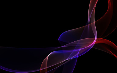 Dark abstract background with a glowing abstract waves