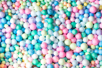 Color foam ball in white scene