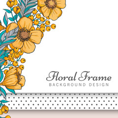 Flower border drawing - yellow frame
