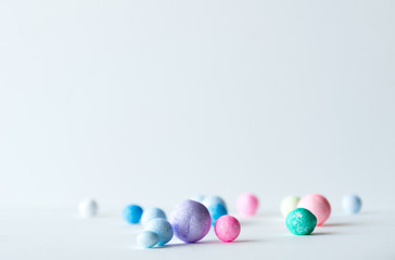 Color foam ball in white scene