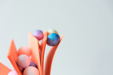 Color foam ball in white scene