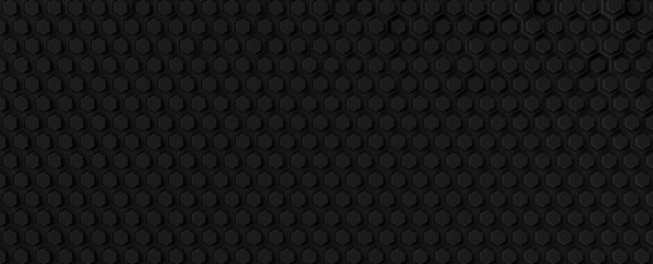 Science and technology black hexagonal tiles abstract technology background