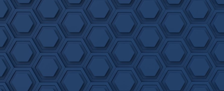 Science and technology Royal Navy Blue Hexagonal Tiles Abstract Background