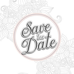 Flower border drawing white and black