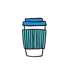 doodle icon. take away coffee cup