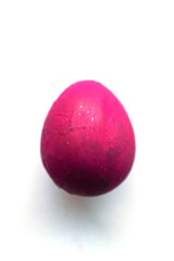 Purple easter egg isolated on white background
