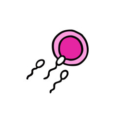 sperm and ovum doodle icon