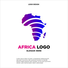 Modern African logo designs with swoosh logo vector, Map logo designs concept