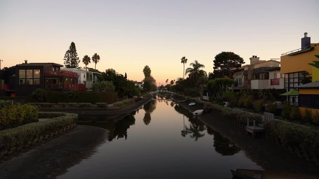 Los Angeles Venice Canal Reflections at Sunset California 