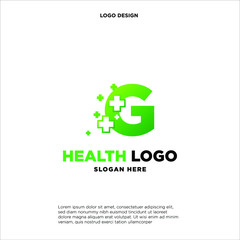 Letter G Pixel logo, Plus sign logo, Medical health care hospital symbol, Technology and digital logotype