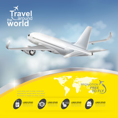 Airline Vector Concept Travel around the World