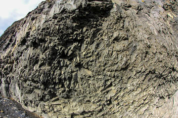 Basalt column formation in Iceland. Background