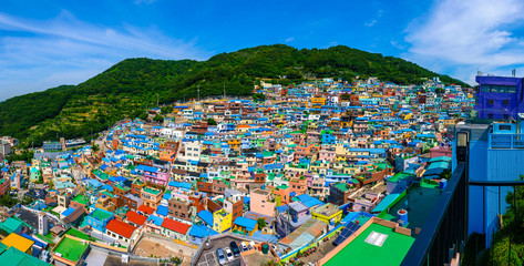 Beautiful Gamcheon Culture Village located in Busan city of South Korea.