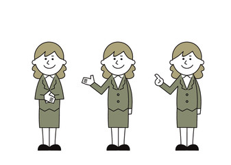 会社員　女性　３点セット