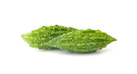 Bitter melon , Bitter gourd an isolated on white  background