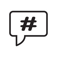hashtag sign in speech bubble