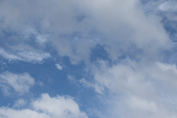 White clouds isolated in a blue sky image for background use