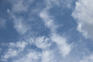 White clouds isolated in a blue sky image for background use