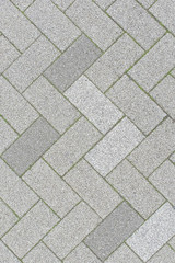Brick pavement of the Japanese footpath pattern, top view, for foot path background