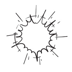 hand drawn doodle light beam, light burst illustration vector isolated