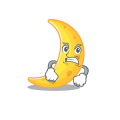 Mascot design concept of crescent moon with angry face