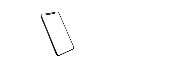 concept - cell phone sideways with white background - easy modification