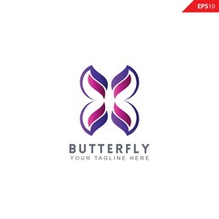 Colorful butterfly logo design template vector