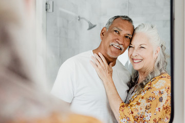 Adorable mixed senior couple