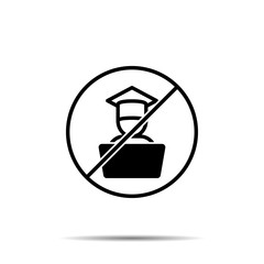 No laptop, education, online training icon. Simple thin line, outline vector of online traning ban, prohibition, embargo, interdict, forbiddance icons for ui and ux, website