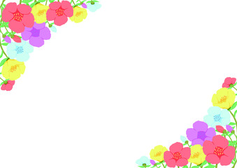 ポーチュラカの花フレーム2