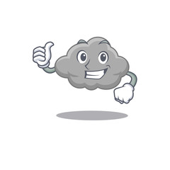 Grey cloud cartoon character design making OK gesture