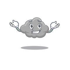 A picture of grinning grey cloud cartoon design concept