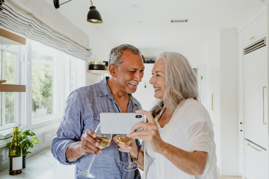 Senior Couple Taking A Selfie