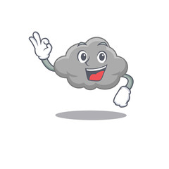 Grey cloud mascot design style with an Okay gesture finger