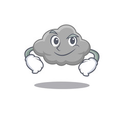 A mascot design of grey cloud having confident gesture