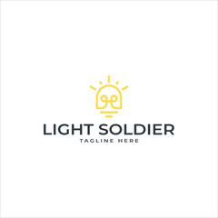 Design a logo template for your business, Modern and Clean, Lights and army helmets inspiring logo vector