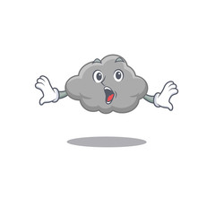 Cartoon design style of grey cloud has a surprised gesture