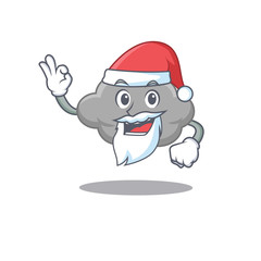 Grey cloud Santa cartoon character with cute ok finger