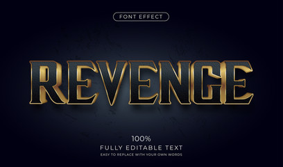 Dark Gold 3d text effect. Editable font style